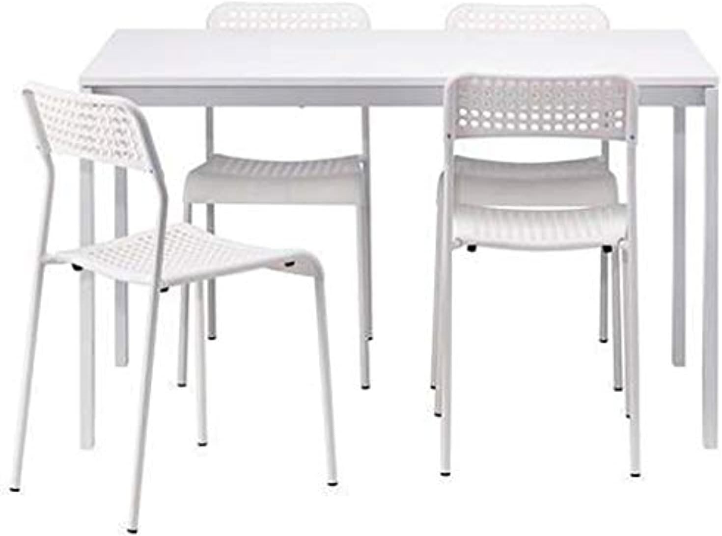 Ikea Table and 4 Chairs, White - 125 cm