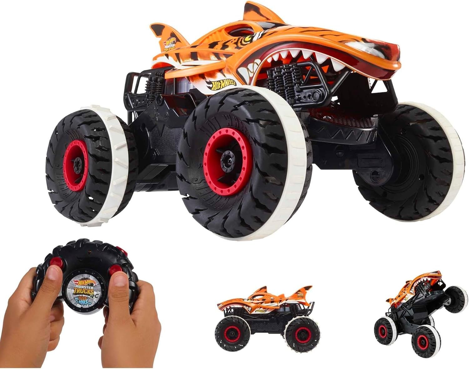Monster Trucks, Remote Control Car, 1:15 Scale Tiger Shark RC with All-Terrain Wheels