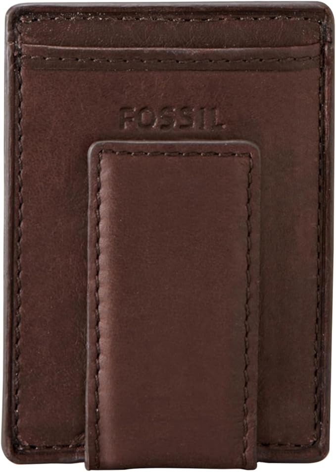 Fossil Men's Ingram Leather Magnetic Card Case Wallet
