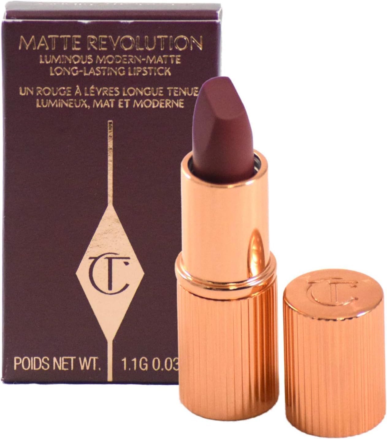 Charlotte Tilbury Matte Revolution Luminous Modern-Matte Long-Lasting Lipstick Mini Travel Size Charm - Pillow Talk 2 Medium